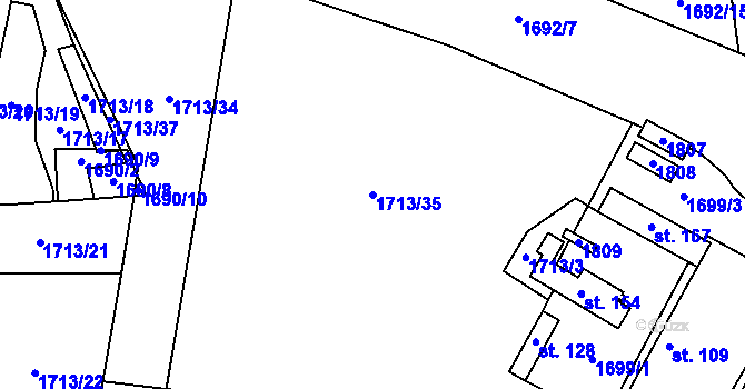 Parcela st. 1713/35 v KÚ Budenín, Katastrální mapa