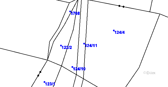 Parcela st. 124/11 v KÚ Hory u Votic, Katastrální mapa