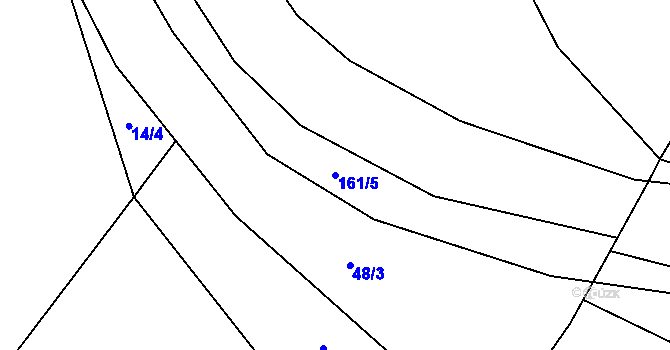 Parcela st. 161/5 v KÚ Hory u Votic, Katastrální mapa