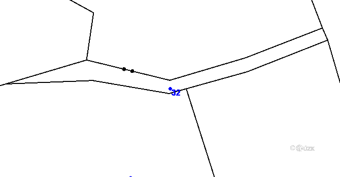 Parcela st. 32 v KÚ Hostišov, Katastrální mapa