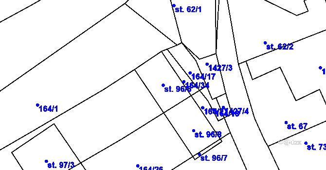 Parcela st. 96/6 v KÚ Budětice, Katastrální mapa