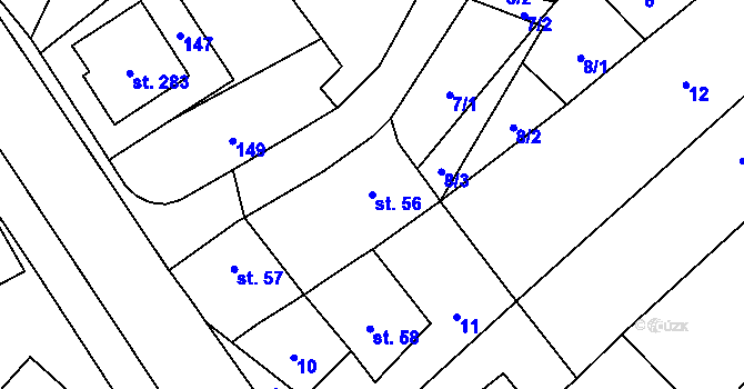 Parcela st. 56 v KÚ Budětsko, Katastrální mapa
