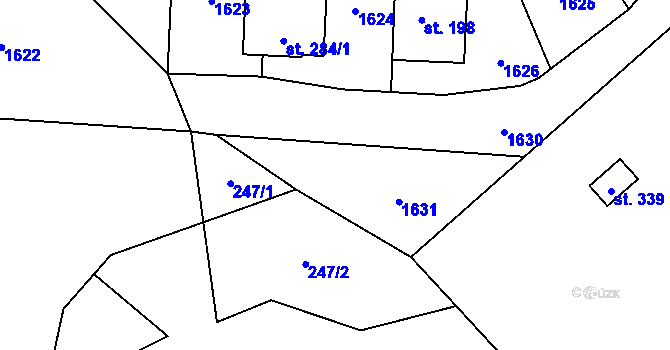 Parcela st. 235/1 v KÚ Budětsko, Katastrální mapa