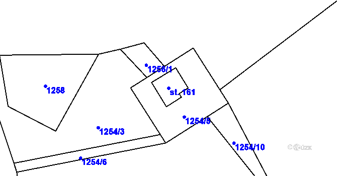 Parcela st. 161 v KÚ Budíkov, Katastrální mapa