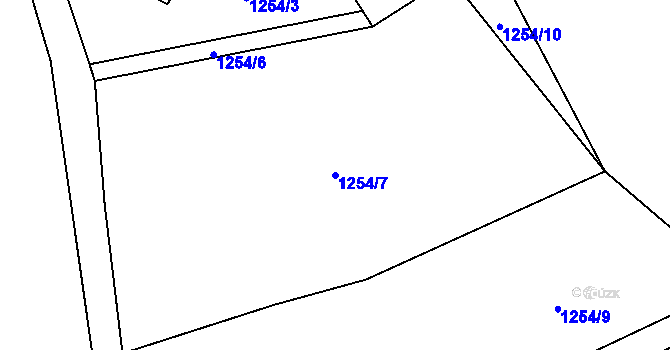 Parcela st. 1254/7 v KÚ Budíkov, Katastrální mapa