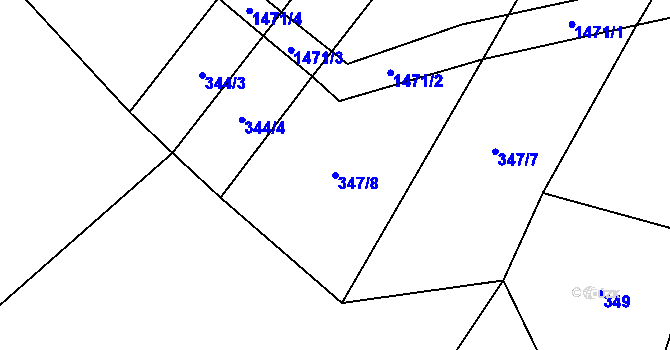 Parcela st. 347/8 v KÚ Budíkov, Katastrální mapa