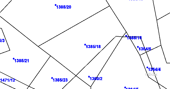 Parcela st. 1385/18 v KÚ Budíkov, Katastrální mapa