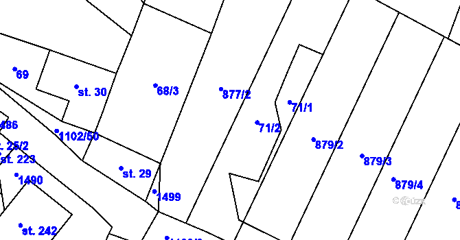 Parcela st. 1507 v KÚ Budíkov, Katastrální mapa