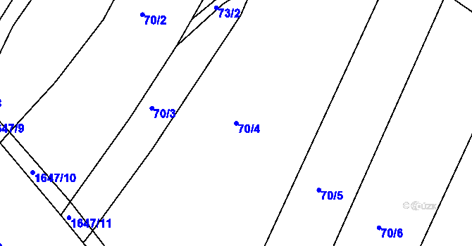 Parcela st. 70/4 v KÚ Budíkovice, Katastrální mapa