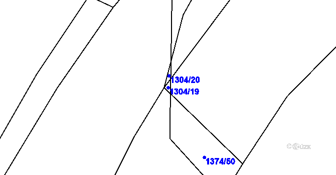 Parcela st. 1304/19 v KÚ Okřešice u Třebíče, Katastrální mapa