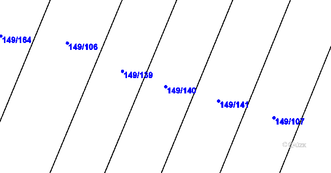 Parcela st. 149/140 v KÚ Budiměřice, Katastrální mapa