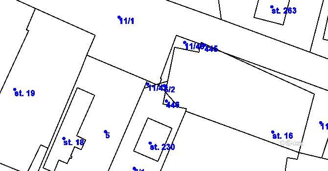 Parcela st. 6/2 v KÚ Budiměřice, Katastrální mapa
