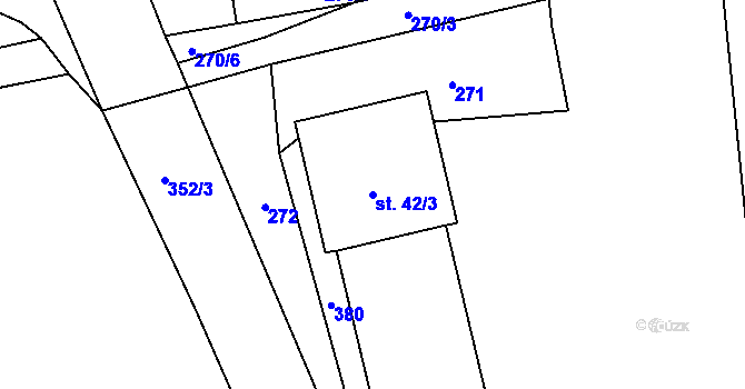 Parcela st. 42/3 v KÚ Šlotava, Katastrální mapa