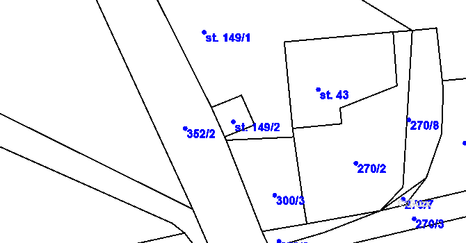Parcela st. 149/2 v KÚ Šlotava, Katastrální mapa
