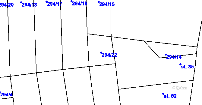 Parcela st. 294/22 v KÚ Šlotava, Katastrální mapa