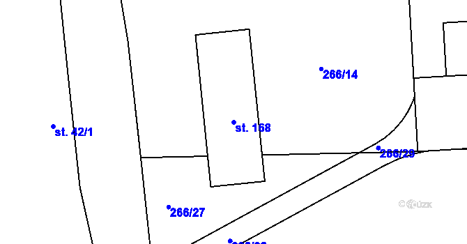 Parcela st. 168 v KÚ Šlotava, Katastrální mapa