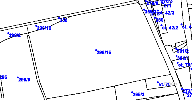 Parcela st. 298/16 v KÚ Šlotava, Katastrální mapa