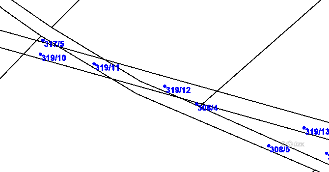 Parcela st. 319/12 v KÚ Šlotava, Katastrální mapa
