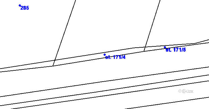 Parcela st. 171/4 v KÚ Šlotava, Katastrální mapa