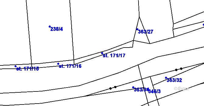 Parcela st. 171/17 v KÚ Šlotava, Katastrální mapa