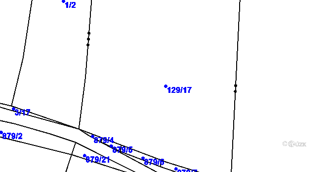 Parcela st. 129/17 v KÚ Budislav, Katastrální mapa