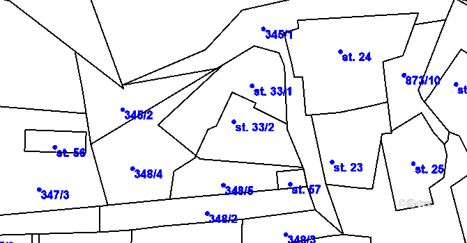 Parcela st. 33/2 v KÚ Katov u Budislavi, Katastrální mapa