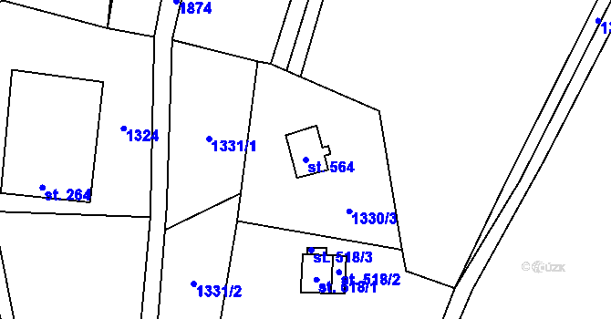 Parcela st. 564 v KÚ Budislav u Litomyšle, Katastrální mapa