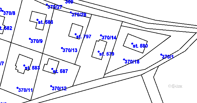 Parcela st. 579 v KÚ Budislav u Litomyšle, Katastrální mapa
