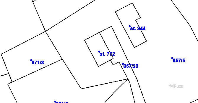 Parcela st. 772 v KÚ Budislav u Litomyšle, Katastrální mapa