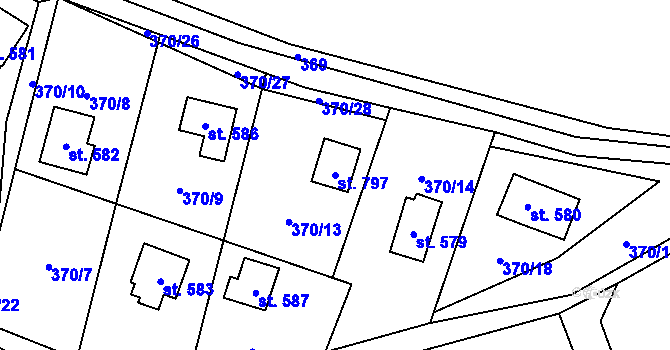 Parcela st. 797 v KÚ Budislav u Litomyšle, Katastrální mapa
