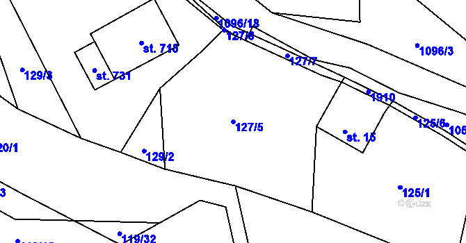 Parcela st. 127/5 v KÚ Budislav u Litomyšle, Katastrální mapa