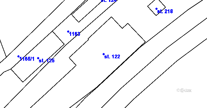 Parcela st. 122 v KÚ Budíškovice, Katastrální mapa