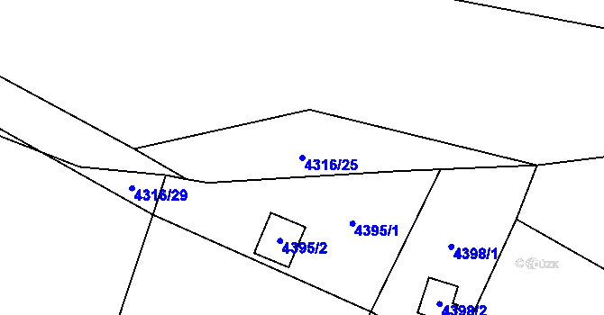 Parcela st. 4316/25 v KÚ Budišov, Katastrální mapa