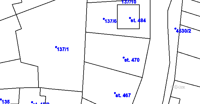 Parcela st. 137/7 v KÚ Budišov, Katastrální mapa