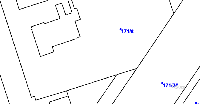 Parcela st. 171/12 v KÚ Budišov, Katastrální mapa