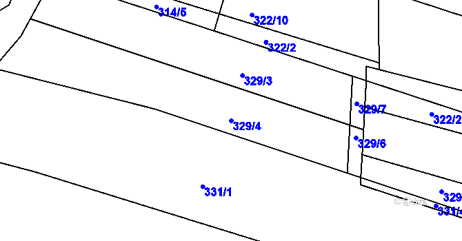 Parcela st. 329/4 v KÚ Budišov, Katastrální mapa