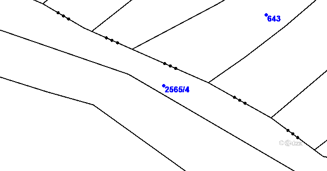 Parcela st. 2565/4 v KÚ Budišov, Katastrální mapa