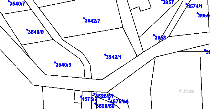 Parcela st. 3542/1 v KÚ Budišov, Katastrální mapa