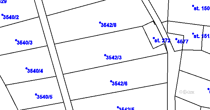 Parcela st. 3542/3 v KÚ Budišov, Katastrální mapa
