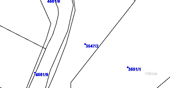 Parcela st. 3547/2 v KÚ Budišov, Katastrální mapa