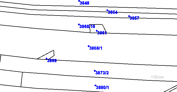 Parcela st. 3868/1 v KÚ Budišov, Katastrální mapa