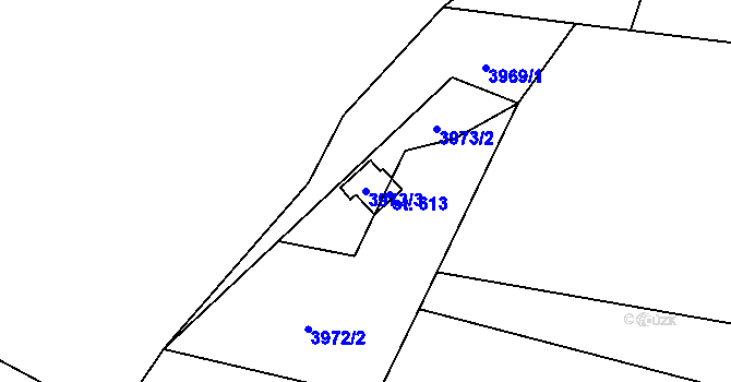 Parcela st. 3973/3 v KÚ Budišov, Katastrální mapa