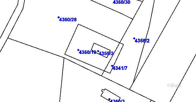 Parcela st. 4359/2 v KÚ Budišov, Katastrální mapa