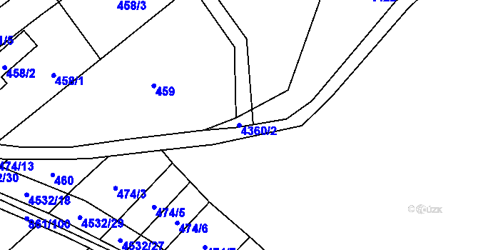 Parcela st. 4360/2 v KÚ Budišov, Katastrální mapa