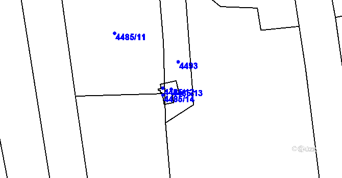 Parcela st. 4485/13 v KÚ Budišov, Katastrální mapa