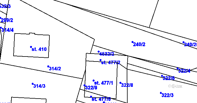 Parcela st. 4532/2 v KÚ Budišov, Katastrální mapa