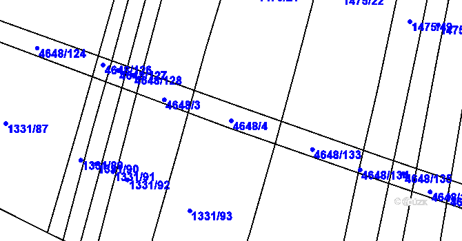 Parcela st. 4648/4 v KÚ Budišov, Katastrální mapa