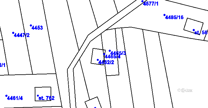 Parcela st. 4465/4 v KÚ Budišov, Katastrální mapa