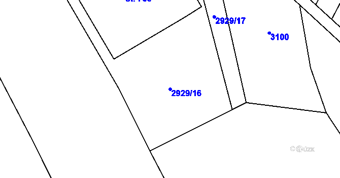 Parcela st. 2929/16 v KÚ Budišov, Katastrální mapa