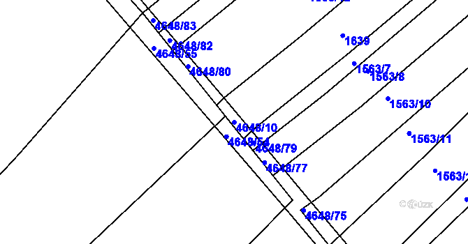 Parcela st. 4648/10 v KÚ Budišov, Katastrální mapa